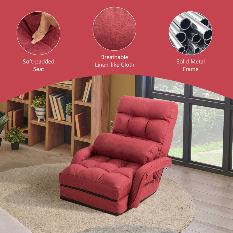 Viv + Rae Trule Folding Lazy Sofa Floor Chair Sofa Lounger Bed with